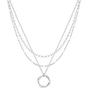 Layered Silver Necklaces for Women - Sterling Silver Stackable Choker Set